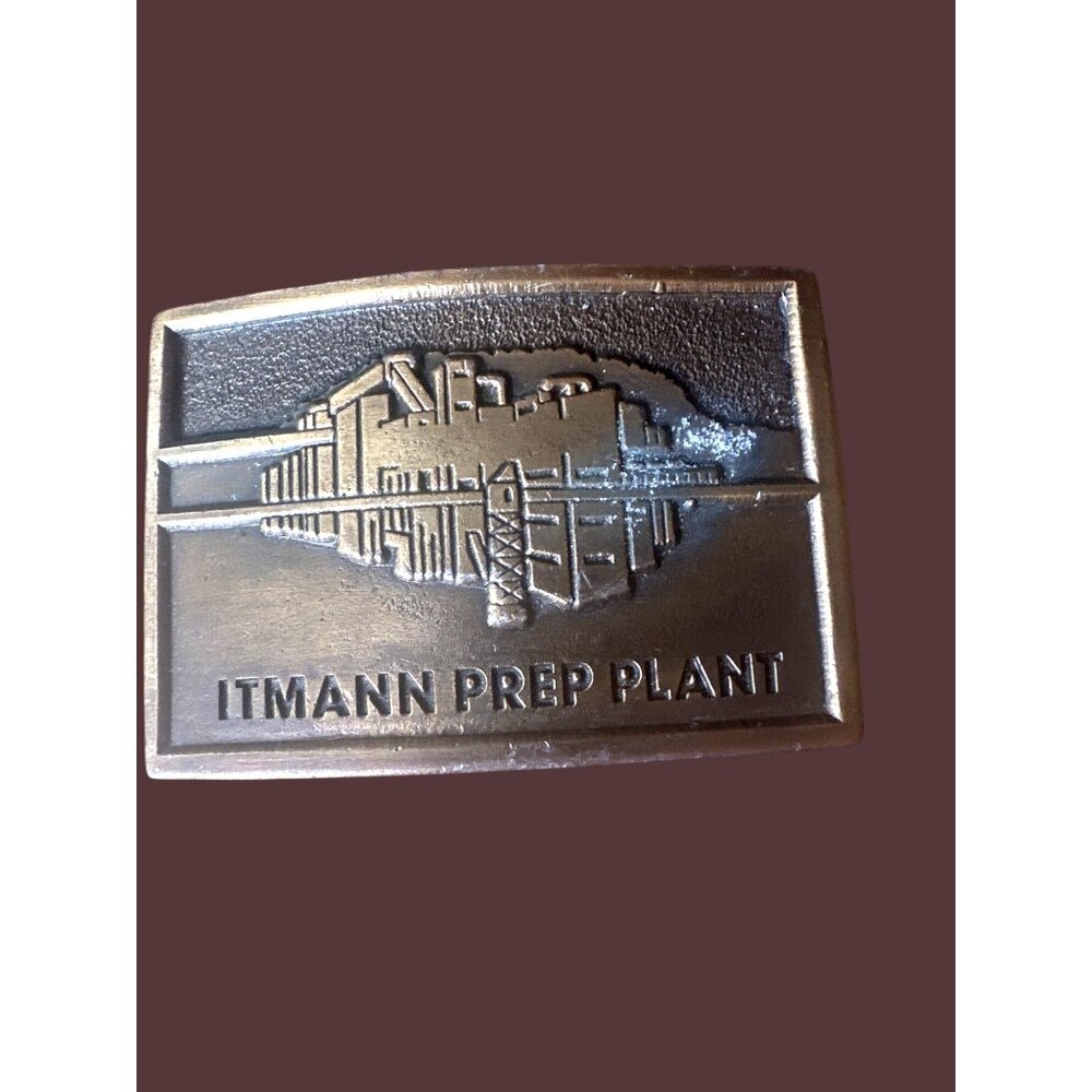 Itmann Prep‎ Plant Belt Buckle By Adams Distributing Co. Pineville W. Va. 24874